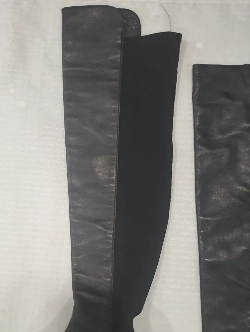 Stuart Weitzman Black Over-the-Knee Leather Stretch Riding Boots Size 10
